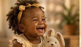 Bebê rindo durante uma brincadeira sonora